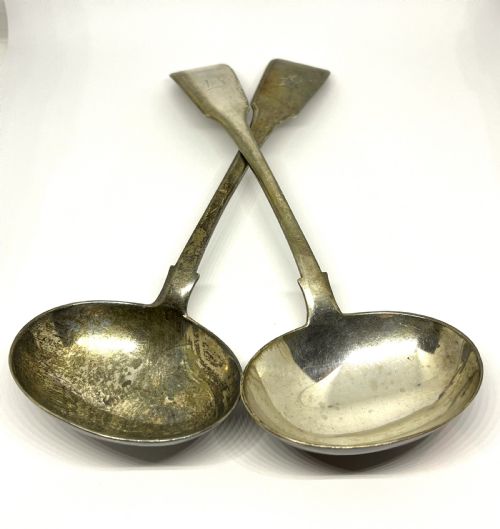 regency period irish silver ladles 1825 - CATEGORY: ANTIQUE SILVER - DATED 1800