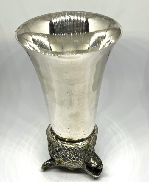 SUPERB SILVER PLATED STIRRUP CUP AS A BEAR - ADDITIONAL PHOTO 6