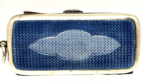 stunning silver enamel guilloche cigarette case - CATEGORY: ANTIQUE SILVER - DATED 1910