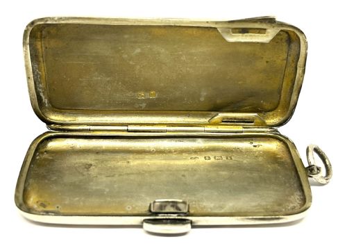 STUNNING SILVER ENAMEL GUILLOCHE CIGARETTE CASE - ADDITIONAL PHOTO 2