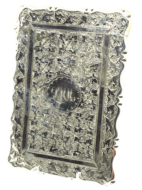 EXQUISITE QUALITY BOXED SILVER CARD CASE 1888 - ADDITIONAL PHOTO 2