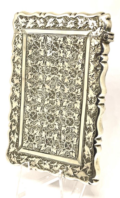 EXQUISITE QUALITY BOXED SILVER CARD CASE 1888 - ADDITIONAL PHOTO 4