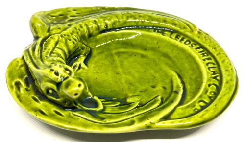 rare leeds fireclay company burmantofts faience advertising dish - CATEGORY: ANTIQUE CERAMICS - DATED 1900