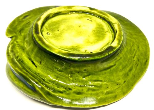 RARE LEEDS FIRECLAY COMPANY BURMANTOFTS FAIENCE ADVERTISING DISH - ADDITIONAL PHOTO 3