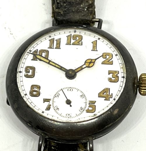rare ww1 swiss made silver trench watch - CATEGORY: ANTIQUE WATCHES - DATED 1910