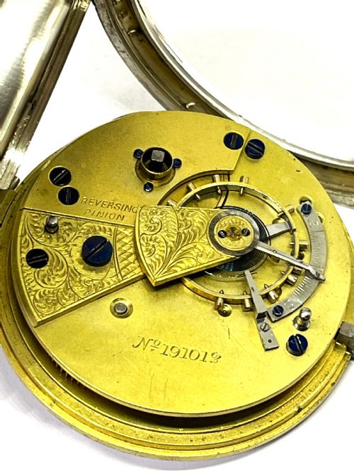 ANTIQUE CHESTER SILVER POCKET WATCH - ADDITIONAL PHOTO 3