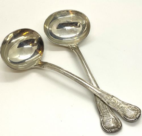 good pair of irish silver sauce ladles 1827 - CATEGORY: ANTIQUE SILVER - DATED 1800