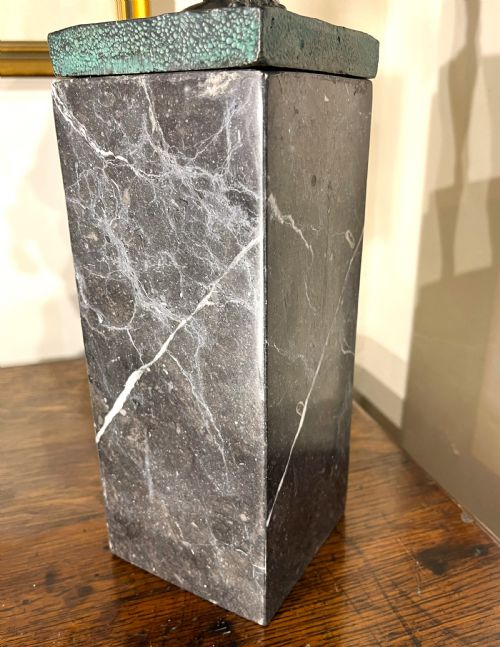 BRONZE CLASSICAL GREEK FIGURE ON MARBLE PLINTH - ADDITIONAL PHOTO 4