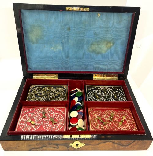 BETJEMANN BURR WALNUT GAMES BOX - ADDITIONAL PHOTO 3