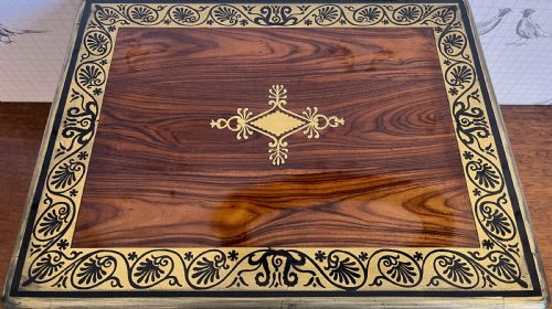 GEORGIAN KINGWOOD SILVER DRESSING TABLE BOX - ADDITIONAL PHOTO 2