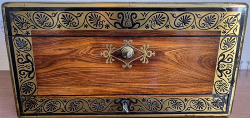GEORGIAN KINGWOOD SILVER DRESSING TABLE BOX - ADDITIONAL PHOTO 3