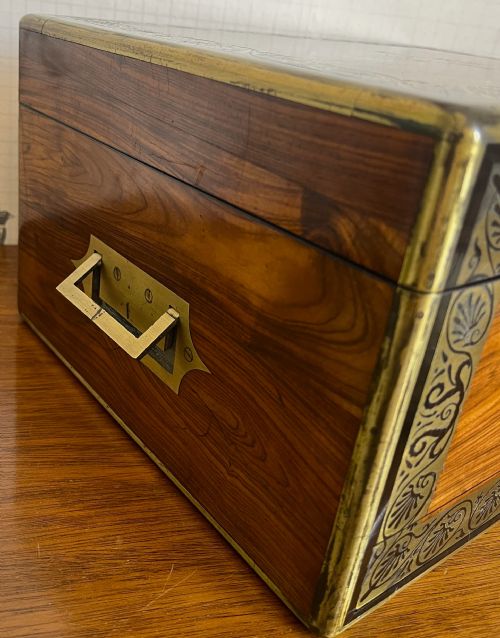 GEORGIAN KINGWOOD SILVER DRESSING TABLE BOX - ADDITIONAL PHOTO 5