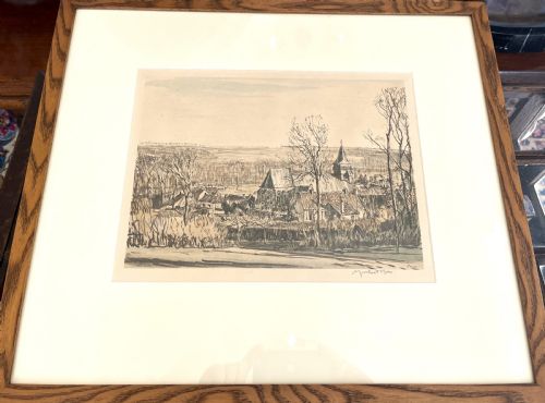 sir muirhead bone ww1 authentic lithograph spring in rollencourt village - CATEGORY: ANTIQUE ART - DATED 1910