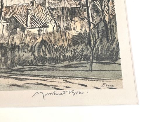 SIR MUIRHEAD BONE WW1 AUTHENTIC LITHOGRAPH SPRING IN ROLLENCOURT VILLAGE - ADDITIONAL PHOTO 2