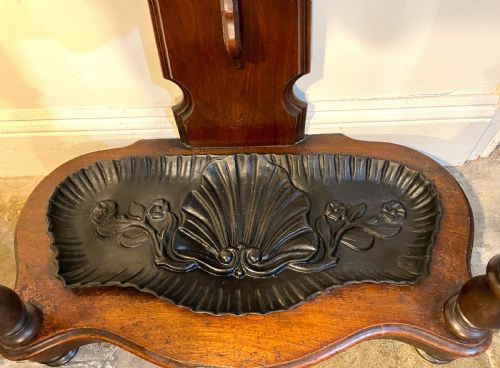 FINE QUALITY ART NOUVEAU WALNUT HALL STAND - ADDITIONAL PHOTO 2