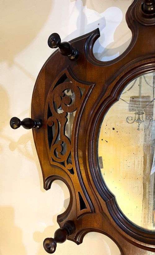 FINE QUALITY ART NOUVEAU WALNUT HALL STAND - ADDITIONAL PHOTO 5