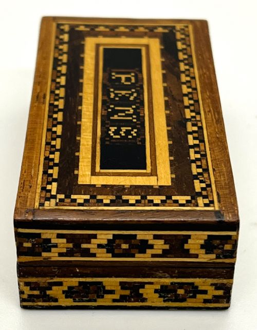 VICTORIAN TUNBRIDGE WARE DESK TOP INLAID MARQUETRY BOX - ADDITIONAL PHOTO 2