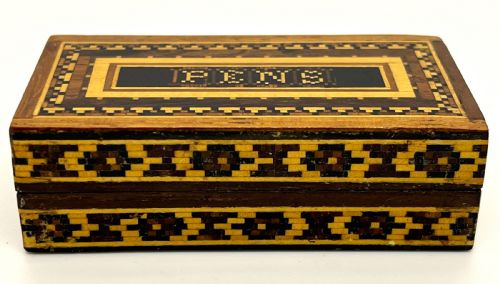 VICTORIAN TUNBRIDGE WARE DESK TOP INLAID MARQUETRY BOX - ADDITIONAL PHOTO 3