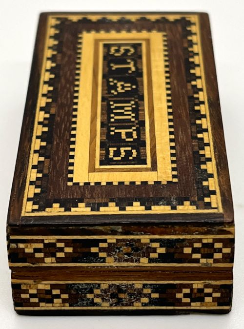 VICTORIAN TUNBRIDGE WARE STAMP BOX - ADDITIONAL PHOTO 2