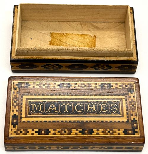 TUNBRIDGE WARE INLAID MARQUETRY MATCHES BOX - ADDITIONAL PHOTO 1