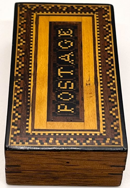 TUNBRIDGE WARE INLAID MARQUETRY POSTAGE BOX - ADDITIONAL PHOTO 2