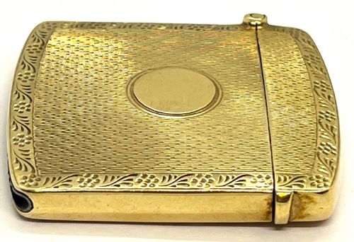 FINE ANTIQUE CHESTER 9CT GOLD VESTA CASE - ADDITIONAL PHOTO 6