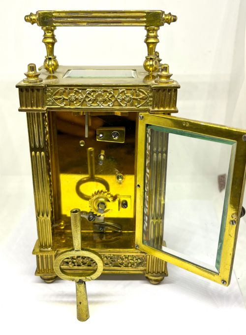 FINE LATE 19TH CENTURY GILDED BRASS CARRIAGE CLOCK - ADDITIONAL PHOTO 3