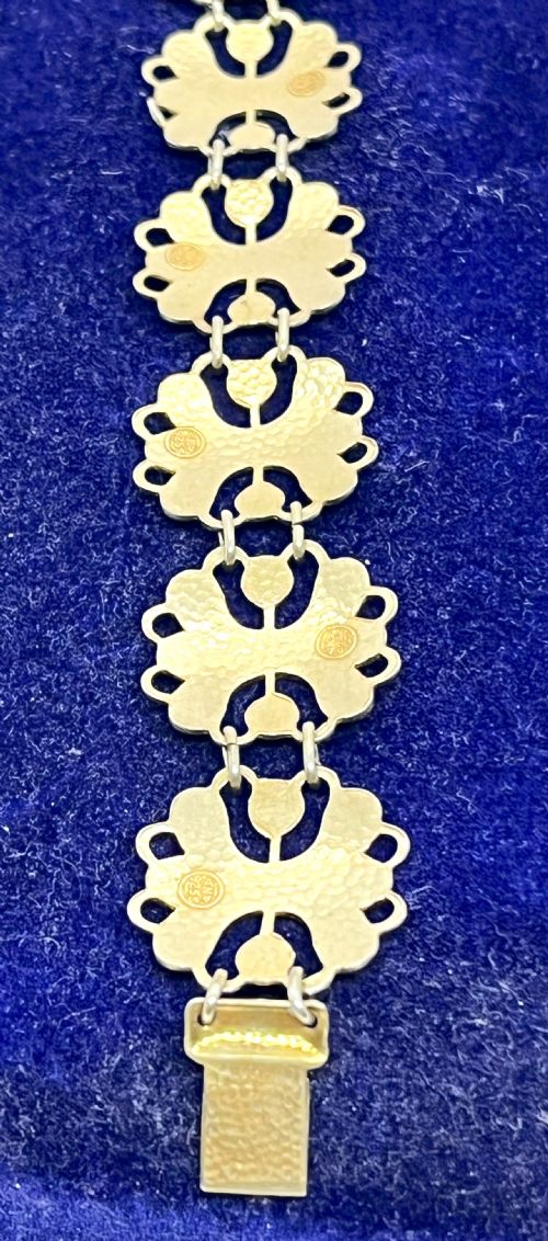1940'S NORWEGIAN SILVER ENAMEL BRACELET BY ARNE NORDLIE - ADDITIONAL PHOTO 4