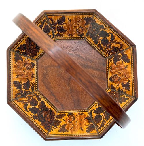 FINE TUNBRIDGE WARE OCTAGONAL BASKET - ADDITIONAL PHOTO 1