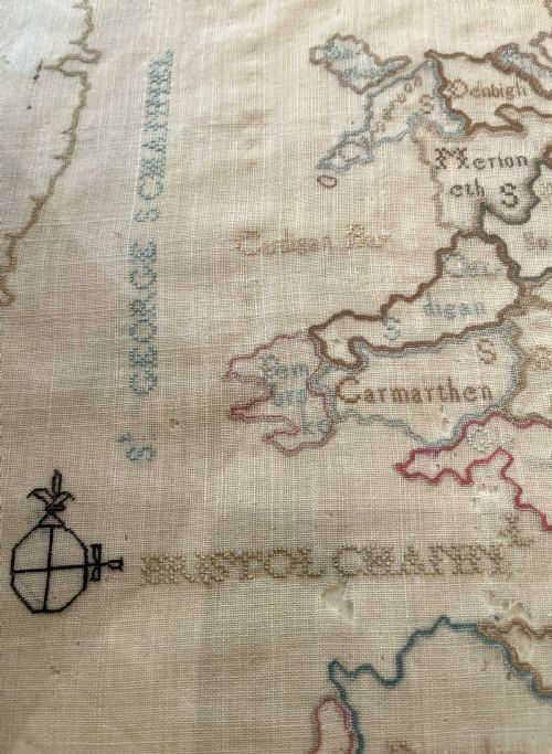 GEORGIAN MAP SAMPLER DATED 1788 - ADDITIONAL PHOTO 4