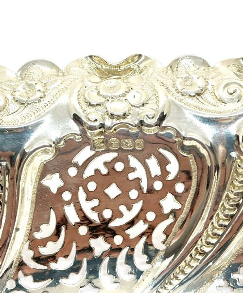LARGE HEAVY SILVER DISH IN ROCOCO STYLE DECORATION - ADDITIONAL PHOTO 2