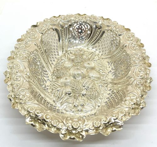 LARGE HEAVY SILVER DISH IN ROCOCO STYLE DECORATION - ADDITIONAL PHOTO 6