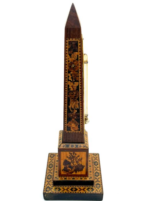 VICTORIAN TUNBRIDGE WARE OBELISK DESK THERMOMETER - ADDITIONAL PHOTO 4