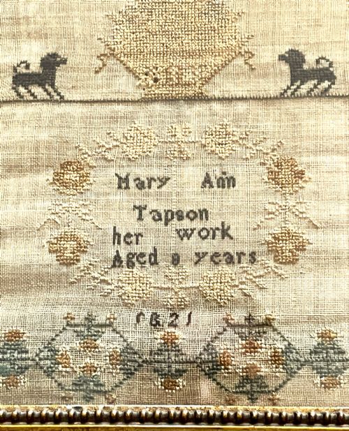 GEORGIAN PICTORIAL SAMPLER BY MARY ANN TAPSON 1821 - ADDITIONAL PHOTO 3