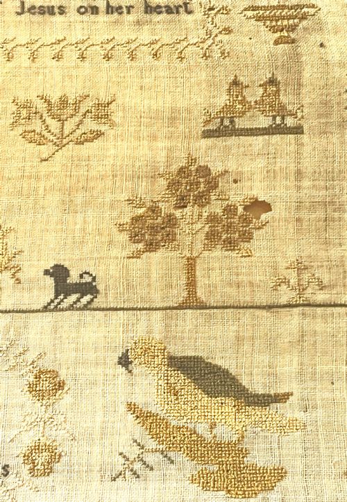 GEORGIAN PICTORIAL SAMPLER BY MARY ANN TAPSON 1821 - ADDITIONAL PHOTO 4