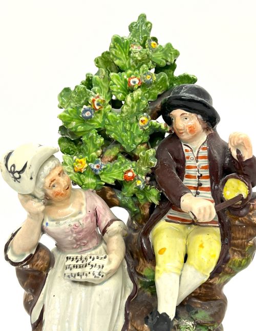 EARLY STAFFORDSHIRE PEARLWARE BOCAGE SONGSTRESS FIGURE - ADDITIONAL PHOTO 1