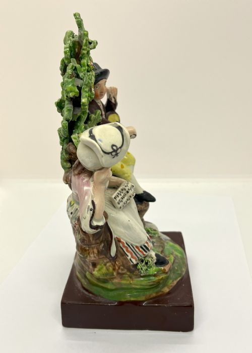 EARLY STAFFORDSHIRE PEARLWARE BOCAGE SONGSTRESS FIGURE - ADDITIONAL PHOTO 5