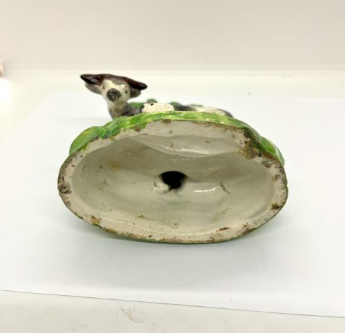 EARLY STAFFORDSHIRE PEARLWARE BOCAGE COW CALVES FIGURES - ADDITIONAL PHOTO 6