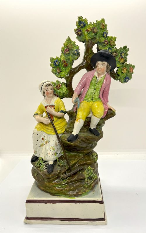 rare early staffordshire bocage figure of harvesters - CATEGORY: ANTIQUE CERAMICS - DATED 1800