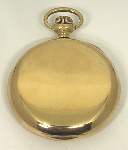 FINE WALTHAM 9CT GOLD OPEN FACE POCKET WATCH - ADDITIONAL PHOTO 2