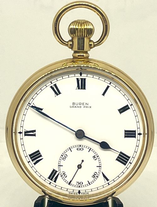 FINE BUREN GRAND PRIX 9CT GOLD POCKET WATCH - ADDITIONAL PHOTO 1