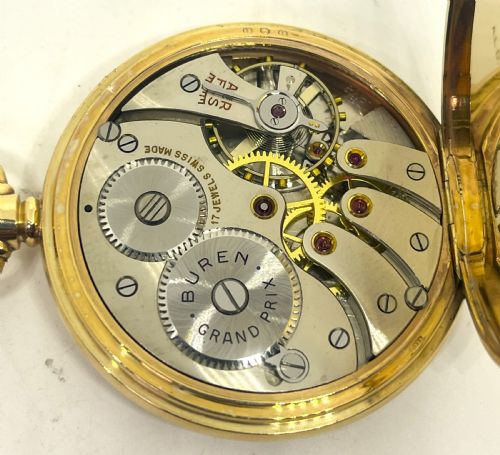 FINE BUREN GRAND PRIX 9CT GOLD POCKET WATCH - ADDITIONAL PHOTO 9