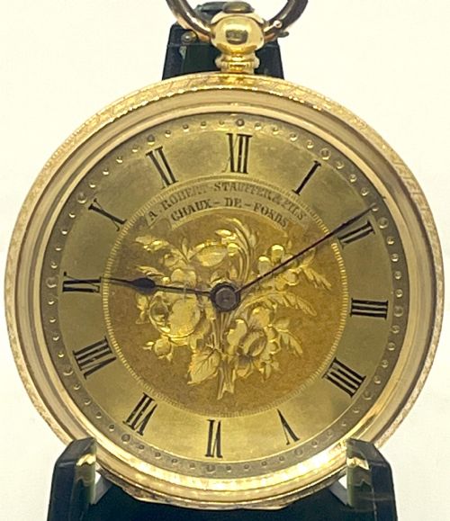 18CT GOLD LADIES AROBERT POCKET WATCH - ADDITIONAL PHOTO 1