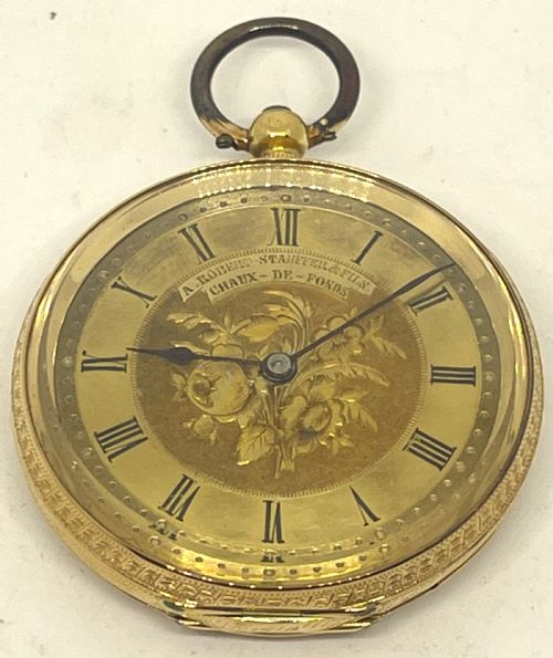 18CT GOLD LADIES AROBERT POCKET WATCH - ADDITIONAL PHOTO 2