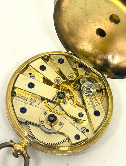 18CT GOLD LADIES AROBERT POCKET WATCH - ADDITIONAL PHOTO 7