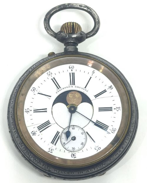 rare ww1 interest brevette double sided calendar pocket watch - CATEGORY: ANTIQUE WATCHES - DATED 1890