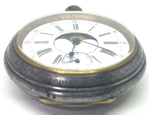 RARE WW1 INTEREST BREVETTE DOUBLE SIDED CALENDAR POCKET WATCH - ADDITIONAL PHOTO 4