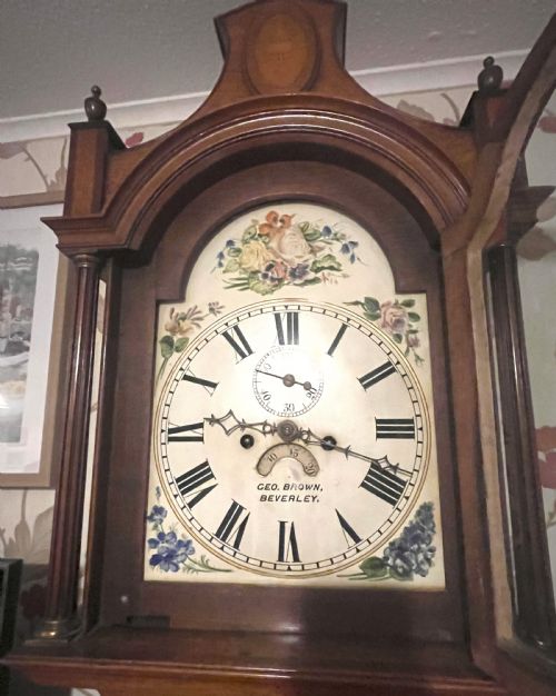 GEORGE III LONGCASE CLOCK GEORGE BROWN BEVERLEY - ADDITIONAL PHOTO 2