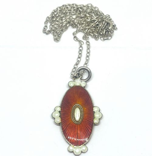 FINE VICTORIAN SILVER ENAMEL PENDANT - ADDITIONAL PHOTO 1