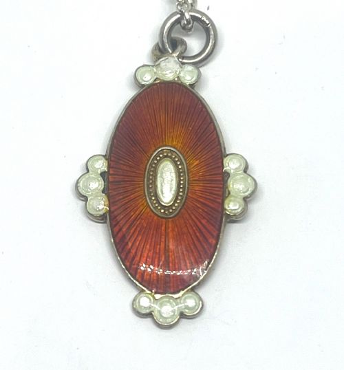 FINE VICTORIAN SILVER ENAMEL PENDANT - ADDITIONAL PHOTO 2